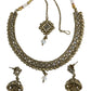 Clear Stone - Small - Antique Gold Finish Necklace Set with Earrings - DAJ533  C 0724