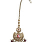 Maroon - Large - Antique Gold Finish Traditional Tika Head piece - Bollywood - Weddings - PRI1773  11V24