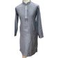 Light Grey - Cotton Silky Self Brocade Mens Kurta Set - Sangeet Mehendi Haldi - KCS1003 KK 1123
