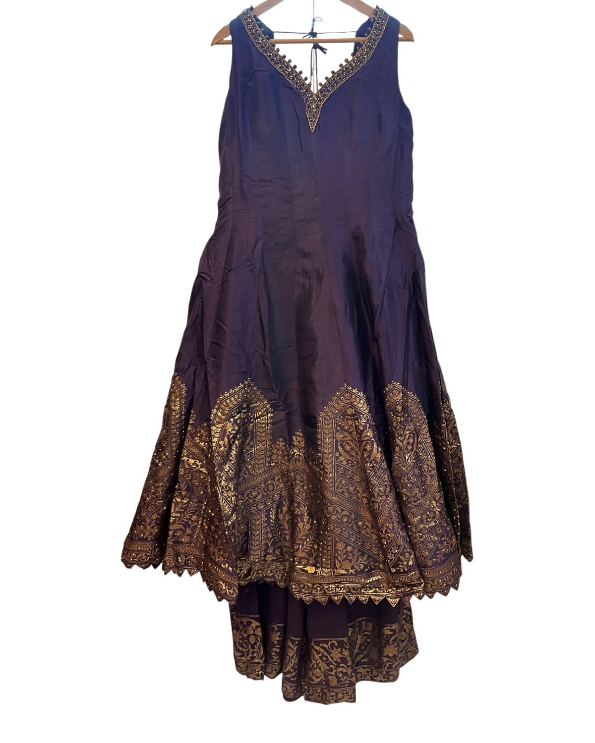 Size 16 (42") - Wine - Designer -  Ladies Long Top Anarkali Trousers Suit - VMK Bandhan CY