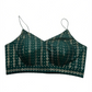 36" / UK 10 - Dark / Bottle Green - Sequins Work Strap Saree Blouse with cups - UK Stock - Quick Delivery - RNK - R780 -KK
