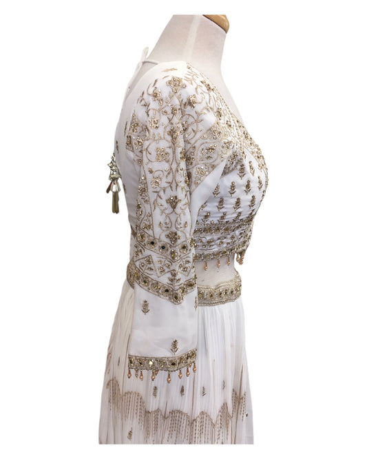 Size 12 / 38" Bust - Off White - Ready Made Lehenga Set - UK Stock - 24h Dispatch - KTC2501 59 TP 0125