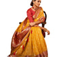 Orange with Red border - Handloom  - Cotton Silky Banarasi Saree with Blouse Piece - RP84004 10KP25