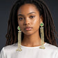 Sea Green - Medium - Antique Gold Finish Traditional Earrings - Bollywood - Weddings - 15ER679 07P26