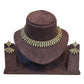 Multi Coloured - Small Size Antique Gold Finish Necklace Set with Earrings - AE2501  A 0525