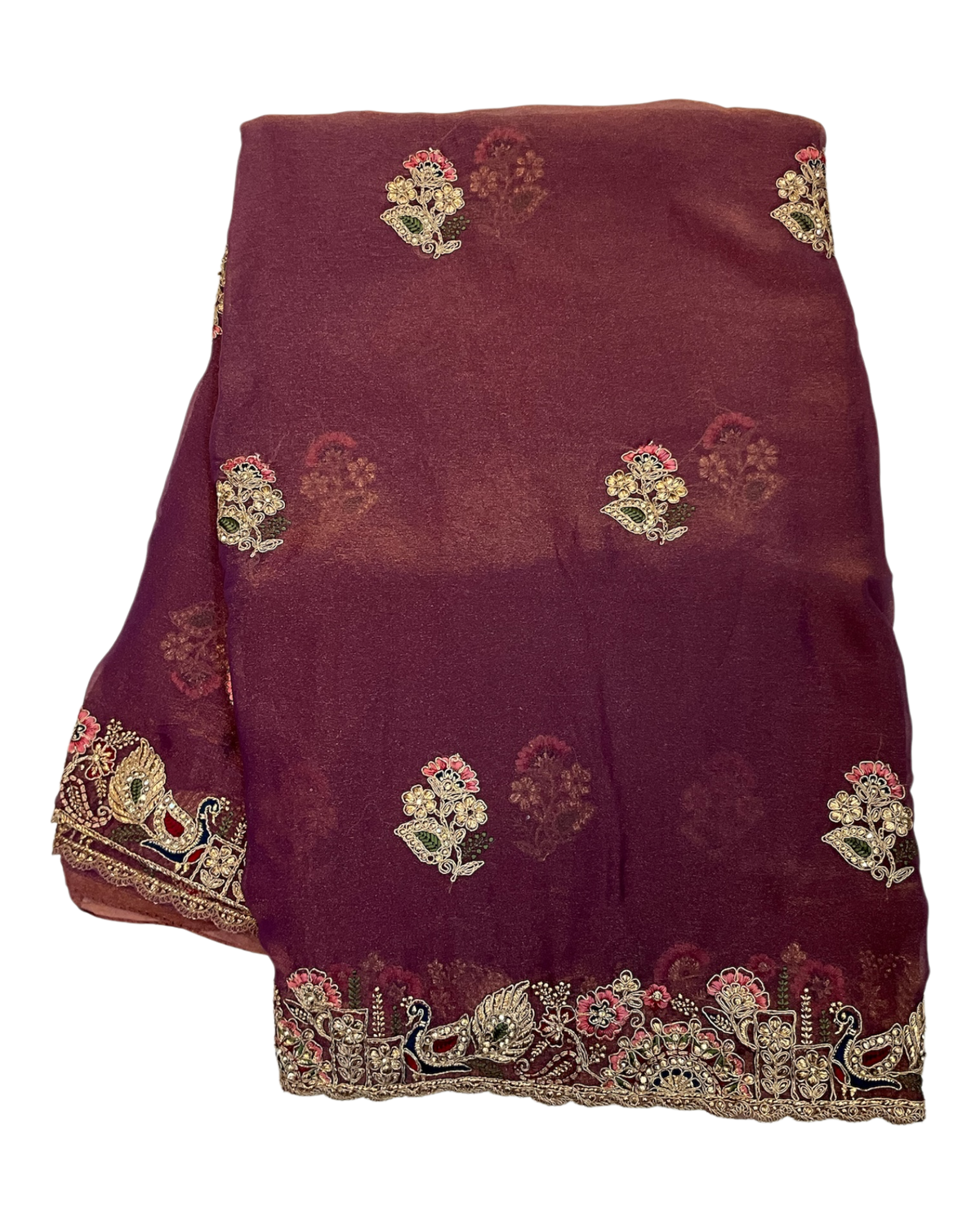 Dark Pink - Fancy Party Saree with Blouse Piece - UK stock - 24hr Dispatch - LTF904 07VV26