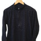Navy Blue - Rich Sequins Lucknowi Chiffon Mens Indian Kurta Set with Smart Pants - Weddings / Walimas , Sangeet, Eid, Mehndi / Henna - YD2501 KC 0225