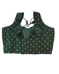 Bottle Green - Dupion Silky Saree / Lehenga blouse - 38