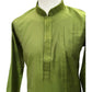 Henna / Mehendi Green - Cotton Silky Self Brocade Mens Kurta Set - Sangeet Mehendi Haldi - KCS1003 KK 1123