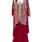 Magenta Fuchsia - Ladies Medium Length Top Palazzo Trousers Suit - Size 12 (38") - KTC250162 VK
