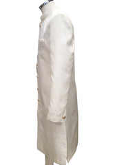 Cream - Classic Self Brocade Sherwani with Gold Buttons - XS, S, M, L, XL to XXXL BS786 JP 0823