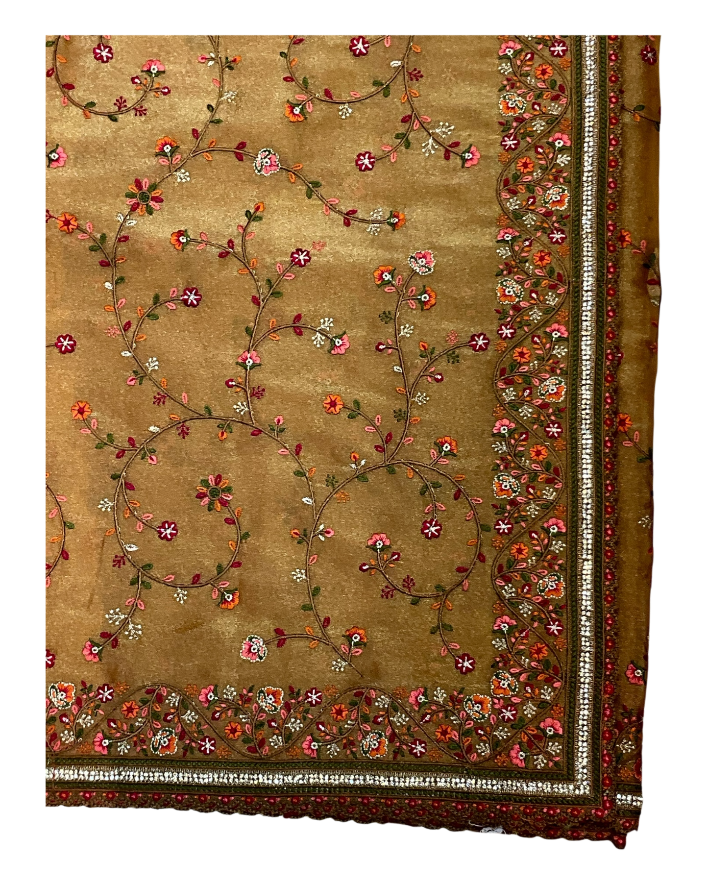 Golden / Mustard - Classic Saree with Thread Work and Blouse Piece - UK stock - 24hr Dispatch - RS2513 TA