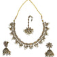 Gold / Neutral - Antique Gold Finish Necklace & Earrings Set - Bollywood - Weddings - KAJ1014 11KV24