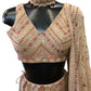 Light Brown - Delicately Embroidered Chiffon Designer Lehenga Set - UK 8-10, UK Stock - 24h Dispatch - NE2403 KKP 0724