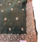 Bottle Green - Saree with Thread / Stone Work and Blouse Piece - UK stock - 24hr Dispatch - SP2617 VK