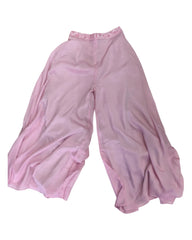Baby Pink - Designer Ladies Short Top Palazzo Trousers Suit - Size 12 (38