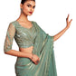 Sea Green - Chiffon Saree with Fancy Ready made Blouse - SRV7912  PY 0624
