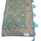 Turquoise - Tissue Chiffon - Party Wear Embroidered Saree with Blouse Piece - SP250421 TV