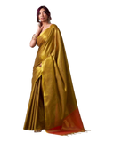 Dark Gold - Classic Plain Cotton Silky Fancy Saree with Blouse Piece - UK Stock - 2/3 days Delivery  12KV25 RP511