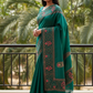 Turquoise Green - Classic Saree with Thread Work and Blouse Piece - UK stock - 24hr Dispatch - RS2505 VY