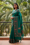 Turquoise Green - Classic Saree with Thread Work and Blouse Piece - UK stock - 24hr Dispatch - RS2505 VY
