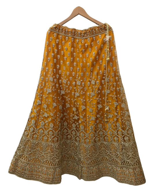 Amber / Yellow - Ready Made Lehenga Set - Size 12 - 38"(Loosen up to 14) ) UK Stock - 24h Dispatch - VC2342  AY 0523