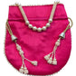 Fuchsia Pink - Silky Bollywood Ladies Potli / Pouch Style HandBag - GJ21 10Rp24