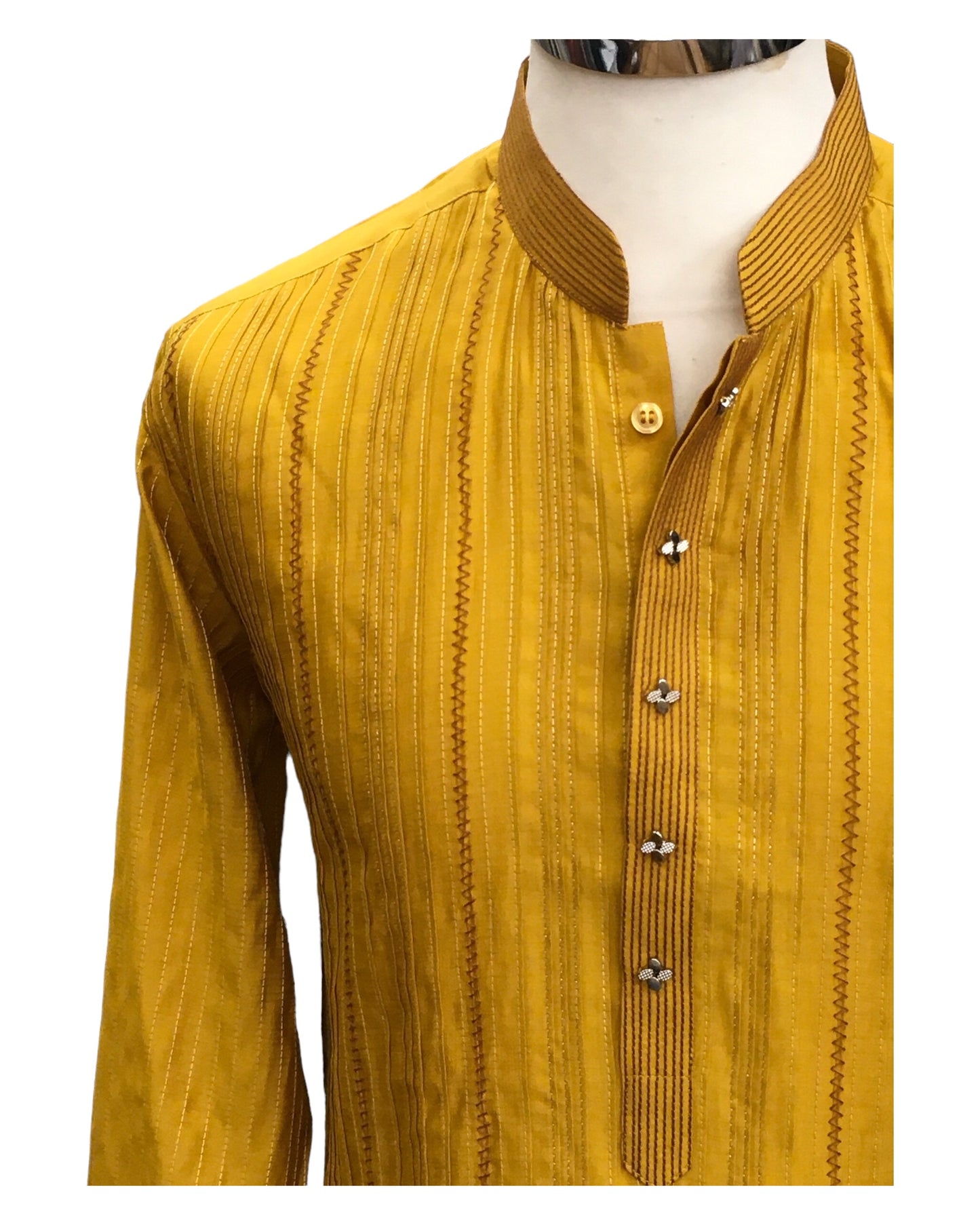 Haldi Yellow - Designer Mens Indian Kurta Set - Weddings / Walimas , Sangeet, Eid, Mehndi / Henna - HHF2414 09KR24