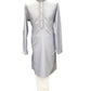 Light Grey - Cotton  Mens Kurta Set with Thread Embroidery- Sangeet Mehendi Haldi - KCS1038 KV 1123