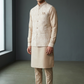 Beige - Mens Kurta Set with Rich Brocade Waistcoat  - UK Stock - Quick Dispatch - SHU2605 05VV26