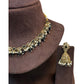 Black - Medium Size Antique Gold Finish Necklace Set with Earrings - RAK375 Pp