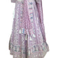 Pastel Lilac - Delicately Embroidered Chiffon Designer Lehenga Set - UK 12-16 - UK Stock - 24h Dispatch - NE2404 CP 0724