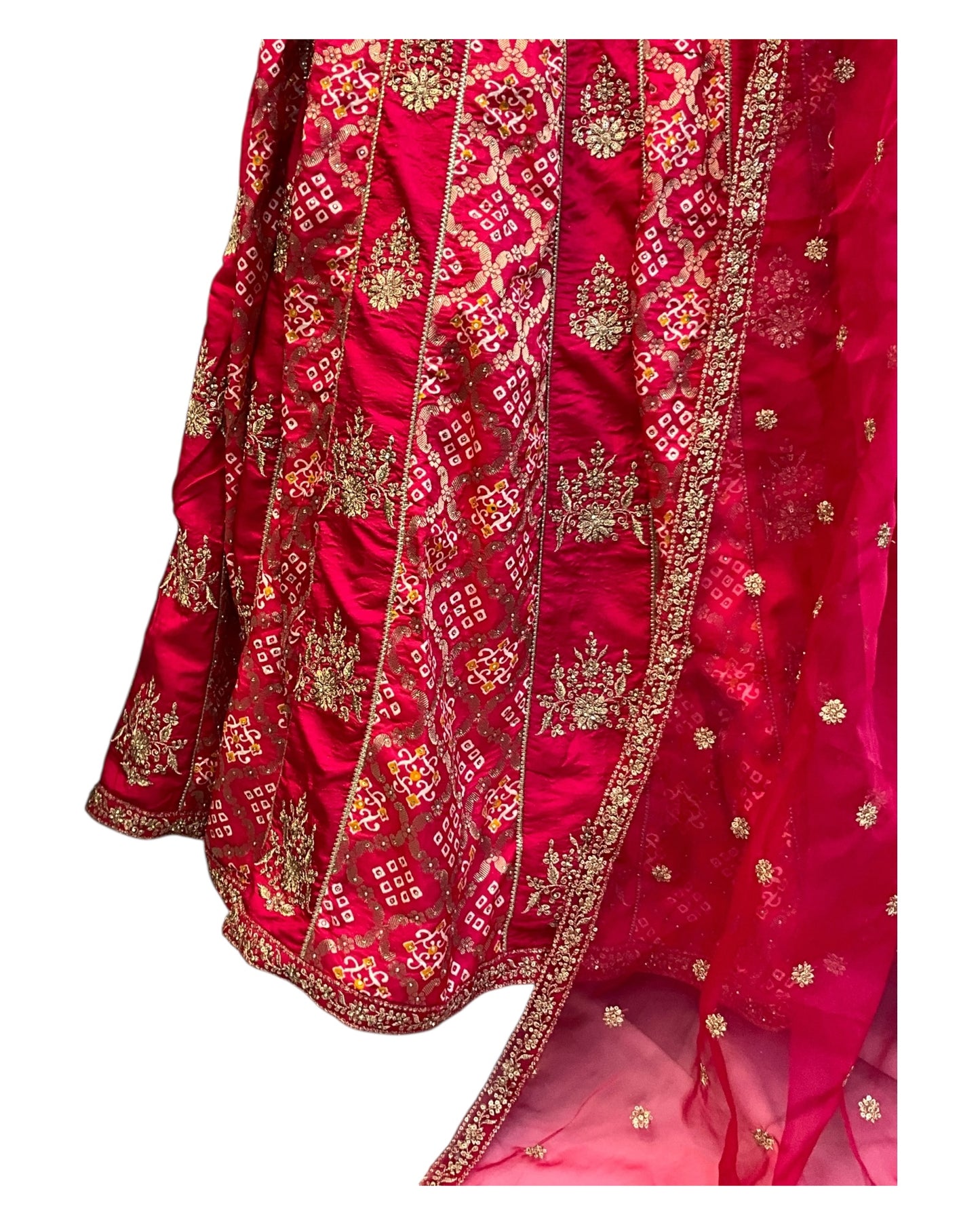 Size 12 / 38" Bust - Fuchsia Magenta Pink - Ready Made Short Top Lehenga Set - UK Stock - 24h Dispatch - SC1655 09HP25