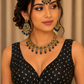 40" / UK 14 - Black - Silky Designer Saree blouse with cups,  Sleeveless - UK Stock - Quick Delivery - RNK - R717 KV