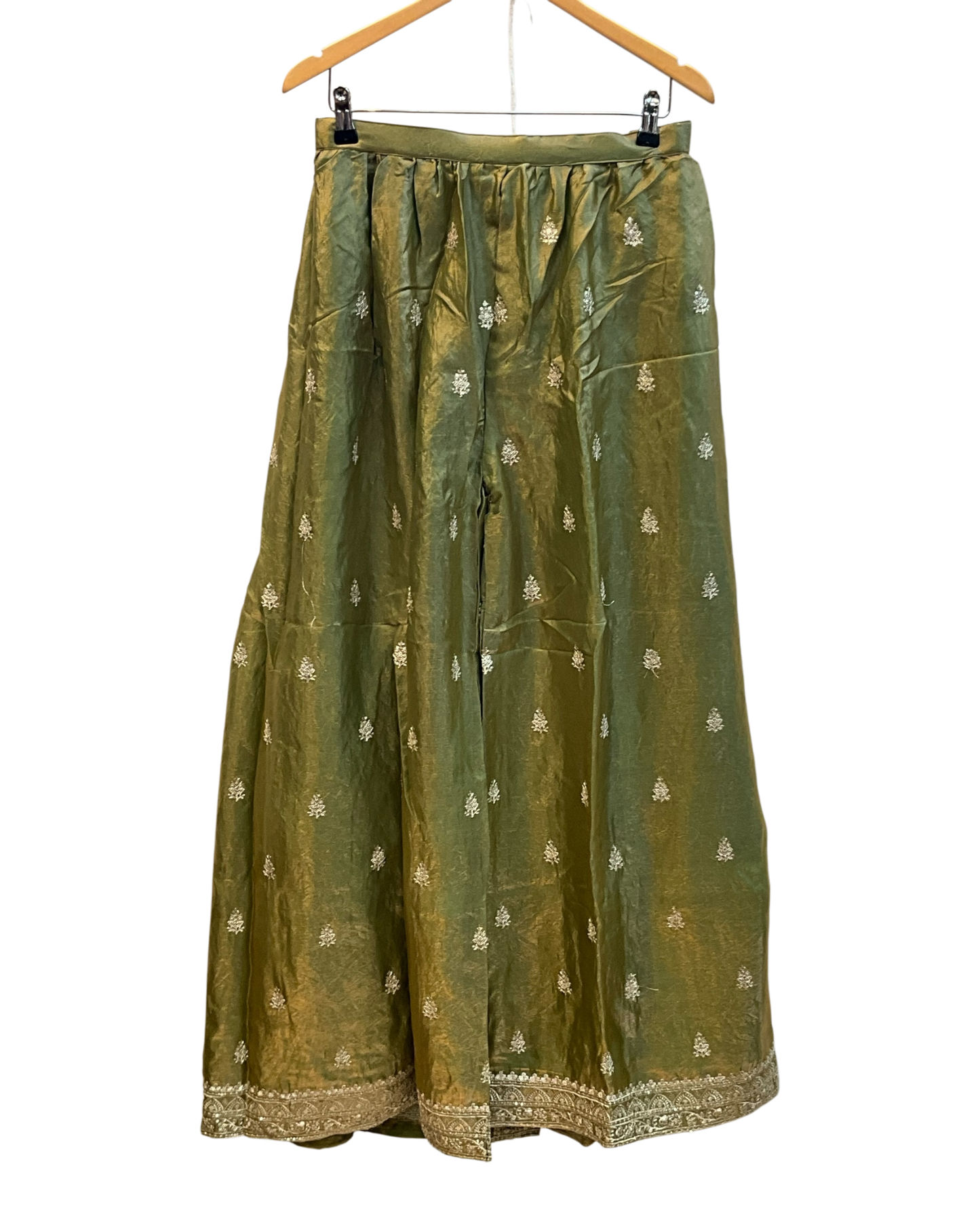 UK 20 / 46" - Olive Green - Ladies Sharara / Palazzo Trousers Suit - UK Stock - Sangeet / Henna / Weddings - OC8049 PT