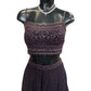Wine - Designer Ladies Short Top Palazzo Trousers Suit - Size 10 (36") - VMK ARPITA CP