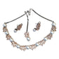 Designer American Diamond Style Oxydised Finish Medium Size Necklace Set with Earrings - AE2426 1KP24