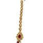 Magenta - Gold Finish Small Size Tika Head Piece - Indian Ladies Fashion Jewellery - AE2433 11Vp24