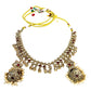 Maroon - Medium Size Antique Gold Finish Necklace Set with Earrings - SJ06 08H25 (Copy)