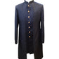 Navy Blue - Classic Self Brocade Panelled Sherwani with Tousers - XS, S, M, L, XL to XXXL BS990 01RA25
