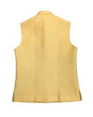 Lemon Yellow - Handloom Brocade Indian Mens Waistcoat / Bandi - Bollywood - CS2404 KV 0524