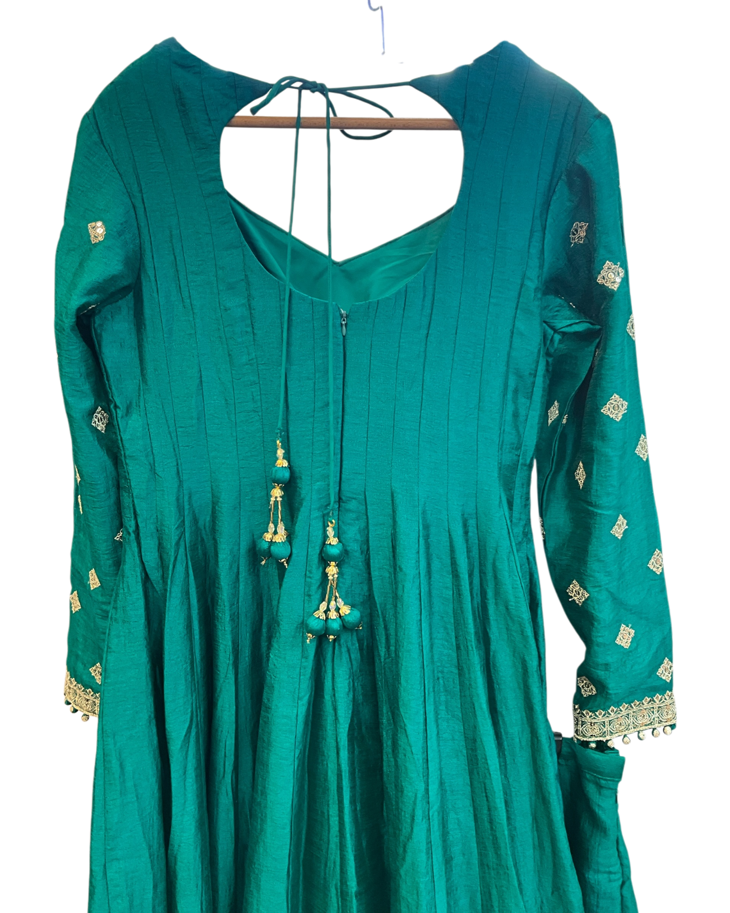 Size 10 (36") - Jade Green - Designer -  Ladies Long Top / Dress Anarkali Trousers Suit - VMK Swastik 04RA26