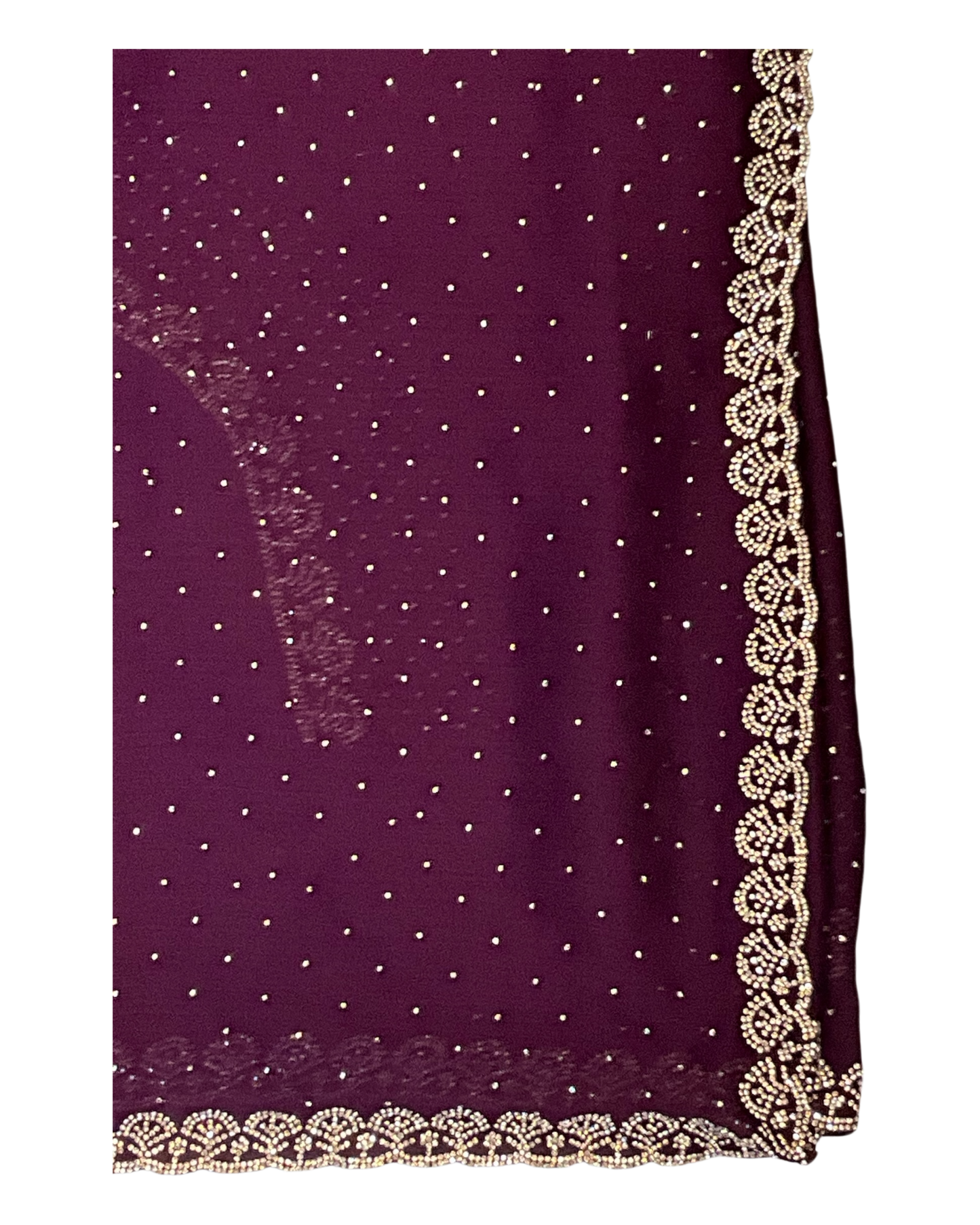 Wine - Rich Saree with Stone Work Border and Blouse Piece - UK stock - 24hr Dispatch - RS2509 VA