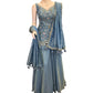 Bluish Grey - Designer Ladies Medium Top Palazzo Trousers Suit - Size 12 (38") - VMK AQUA 09AP25