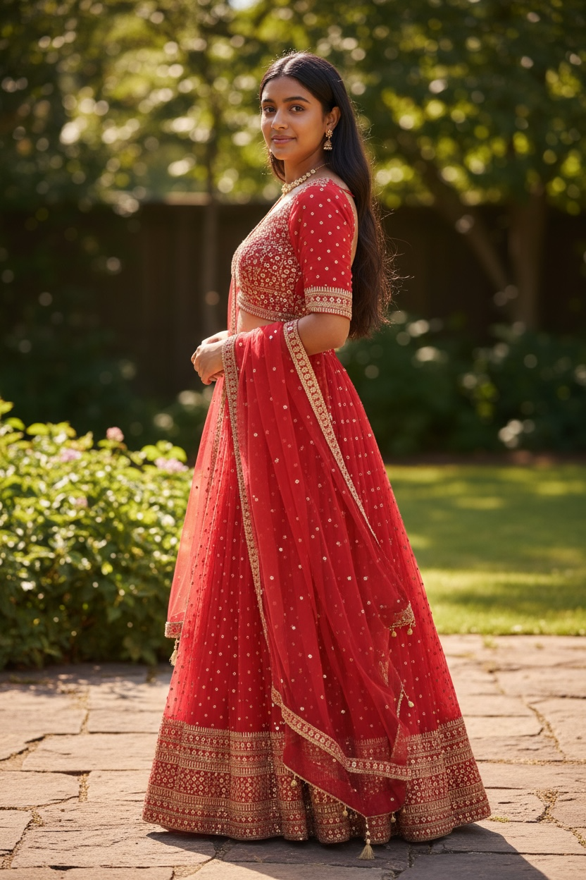 Stunning Magenta / Fuchsia Pink Lehenga Set - Size 12(38") - UK Stock - 24h Dispatch - OC420837 AY