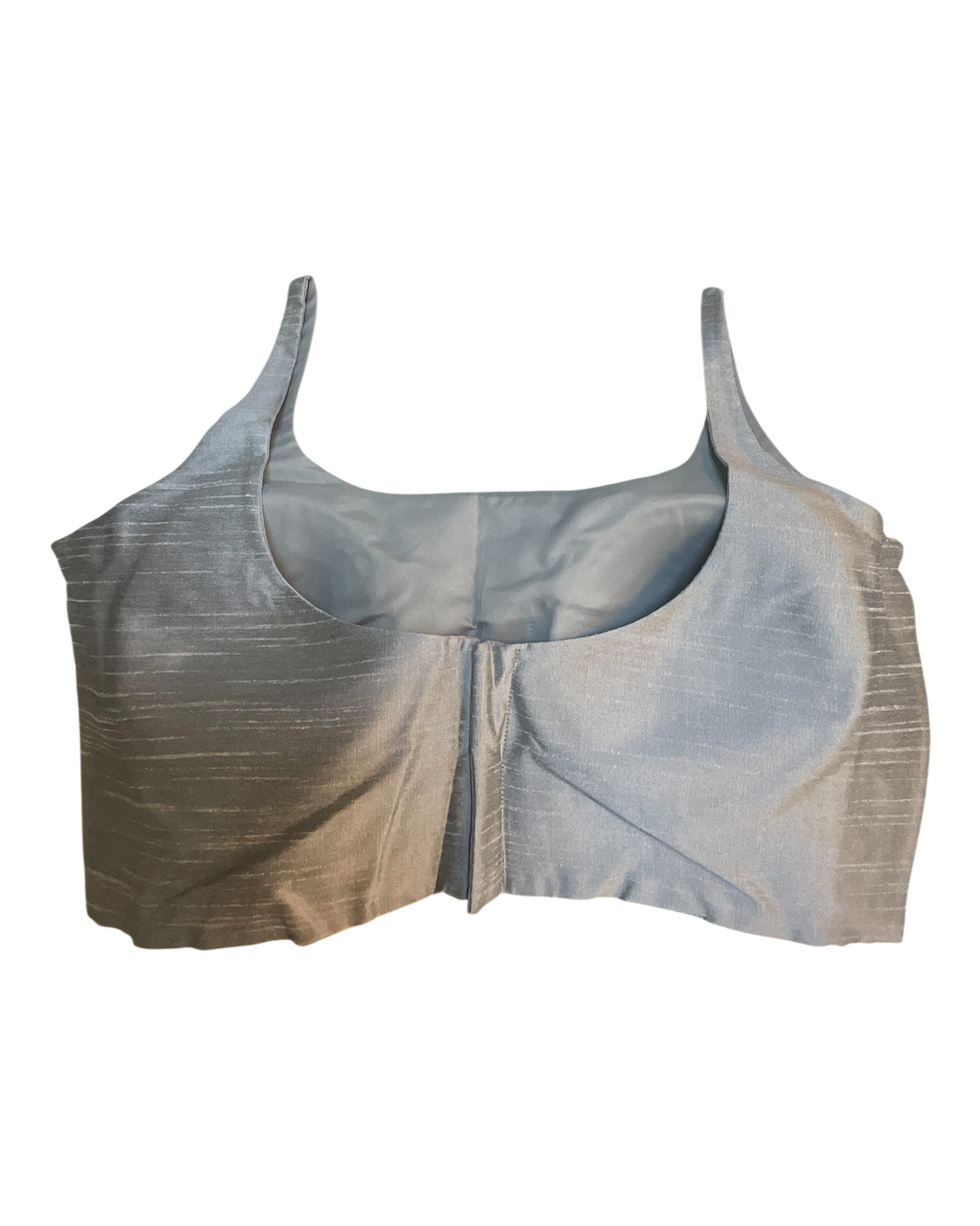 38" / UK 12 - Silver Grey - Silky Designer Saree blouse with cups,  Sleeveless - UK Stock - Quick Delivery - RNK - R651-H