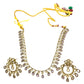 Lilac - Small Size Antique Gold Finish Necklace Set with Earrings - Bollywood - AE2519 08C25