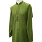 Mehendi / Henna Green - Mens Linen Printed Kurta Set - Ideal for Henna / Mehndi / Weddings SHU2403 KR 0224