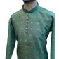 Light Blue - Handloom Self Brocade Mens Indian Kurta set - Weddings / Walimas , Sangeet, Mehndi / Henna , Eid / Diwali - BS2501 01VP25