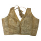 Gold - Crushed Tissue Saree / Lehenga Blouse - With Cups - Margin to loosen - UK Stock - AF2341 C 1224